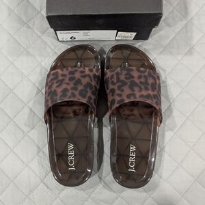 New J. Crew Tortoise Pool Slide Sandals Size 6